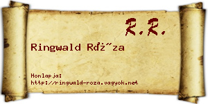Ringwald Róza névjegykártya